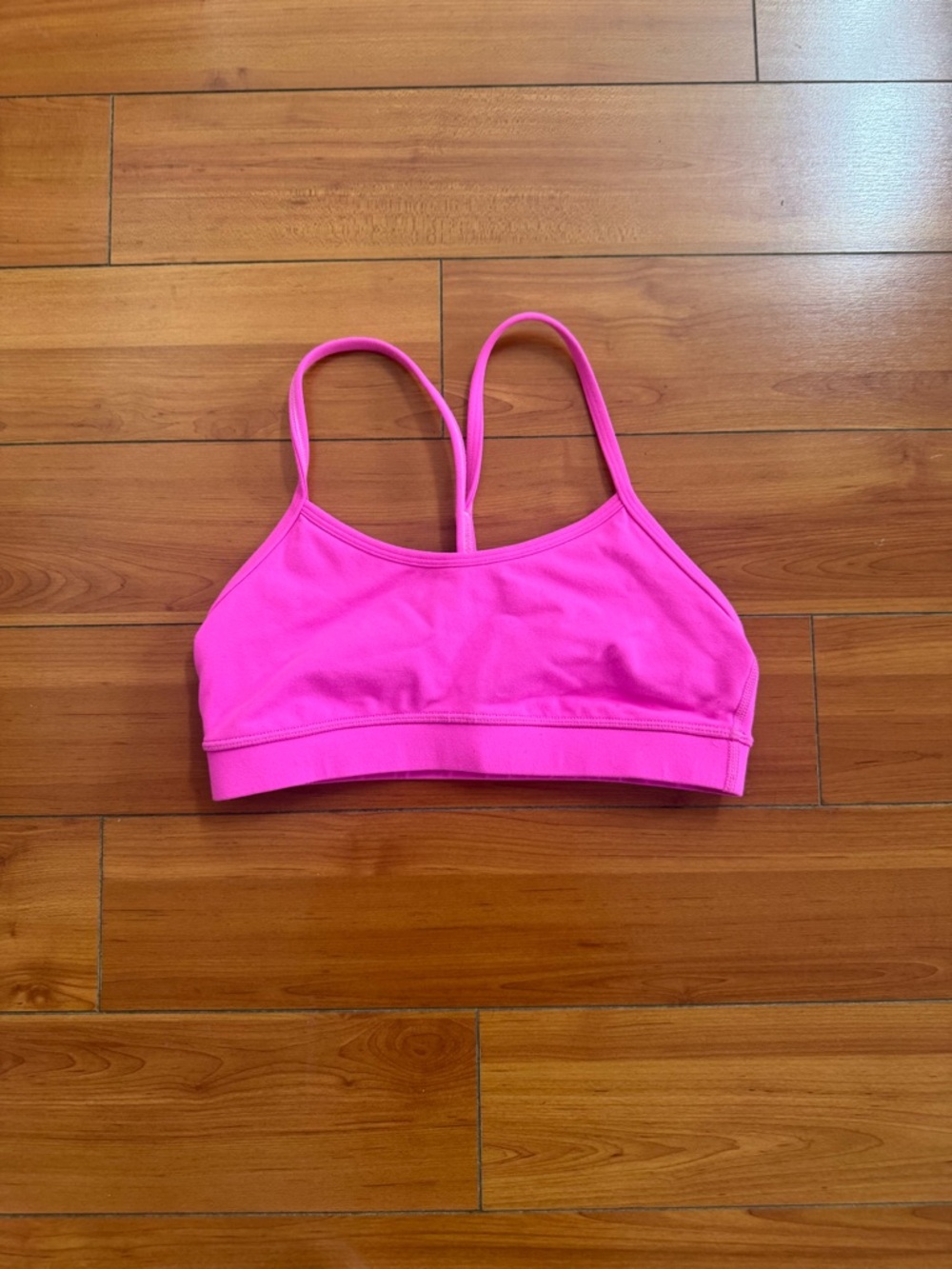Lululemon Flow Y Bra IV - Hot Pink with Black Mesh, Size 4